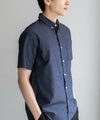 NAVY  COOLMAX リネン混ボタンダウン半袖シャツ メンズ商品サムネイル-24