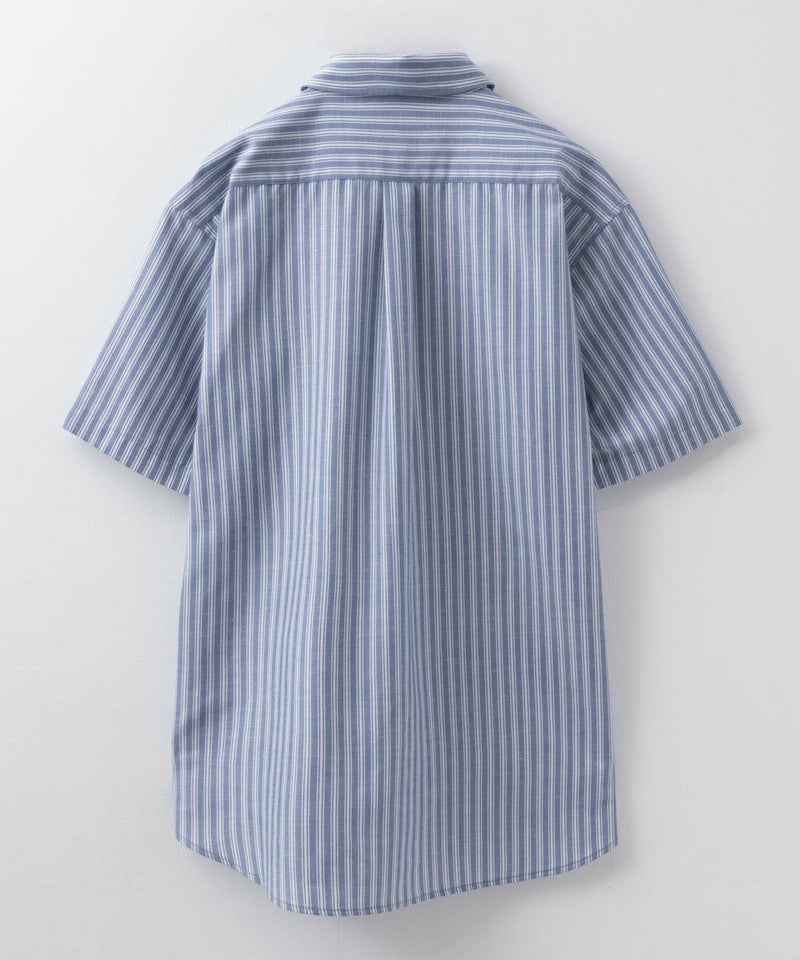 NAVY COOLMAX リネン混ボタンダウン半袖シャツ メンズ商品画像-32