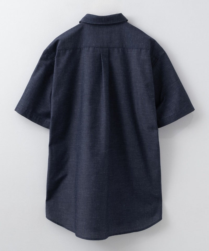 NAVY  COOLMAX リネン混ボタンダウン半袖シャツ メンズ商品画像-34