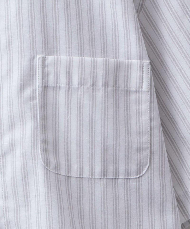 NAVY COOLMAX リネン混ボタンダウン半袖シャツ メンズ商品画像-35