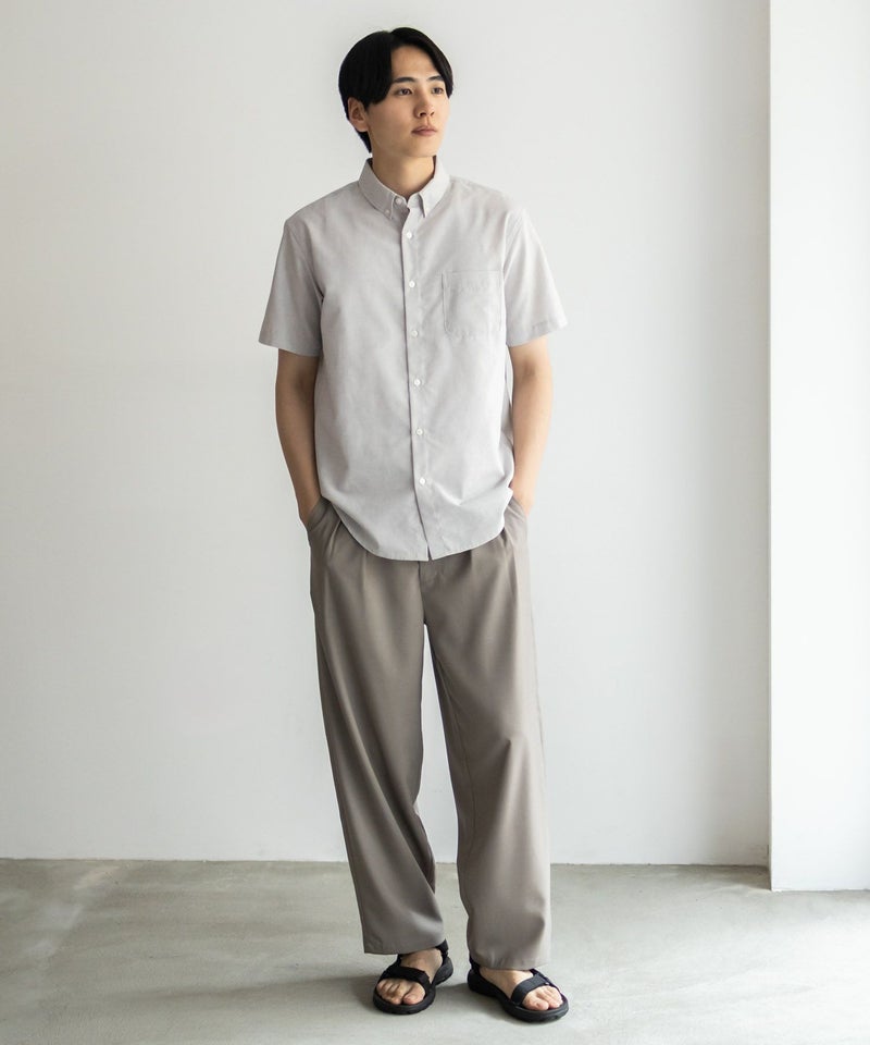 NAVY  COOLMAX リネン混ボタンダウン半袖シャツ メンズ商品画像-37