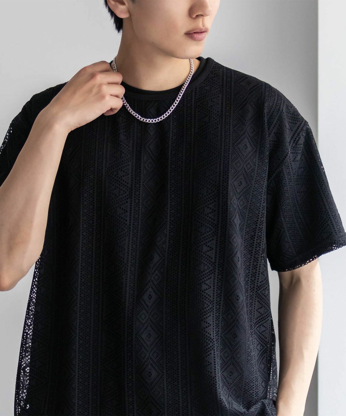 NOBLE PRODUCT レースアンサンブルTシャツ アクセサリー付き メンズ ネコポス 対応商品