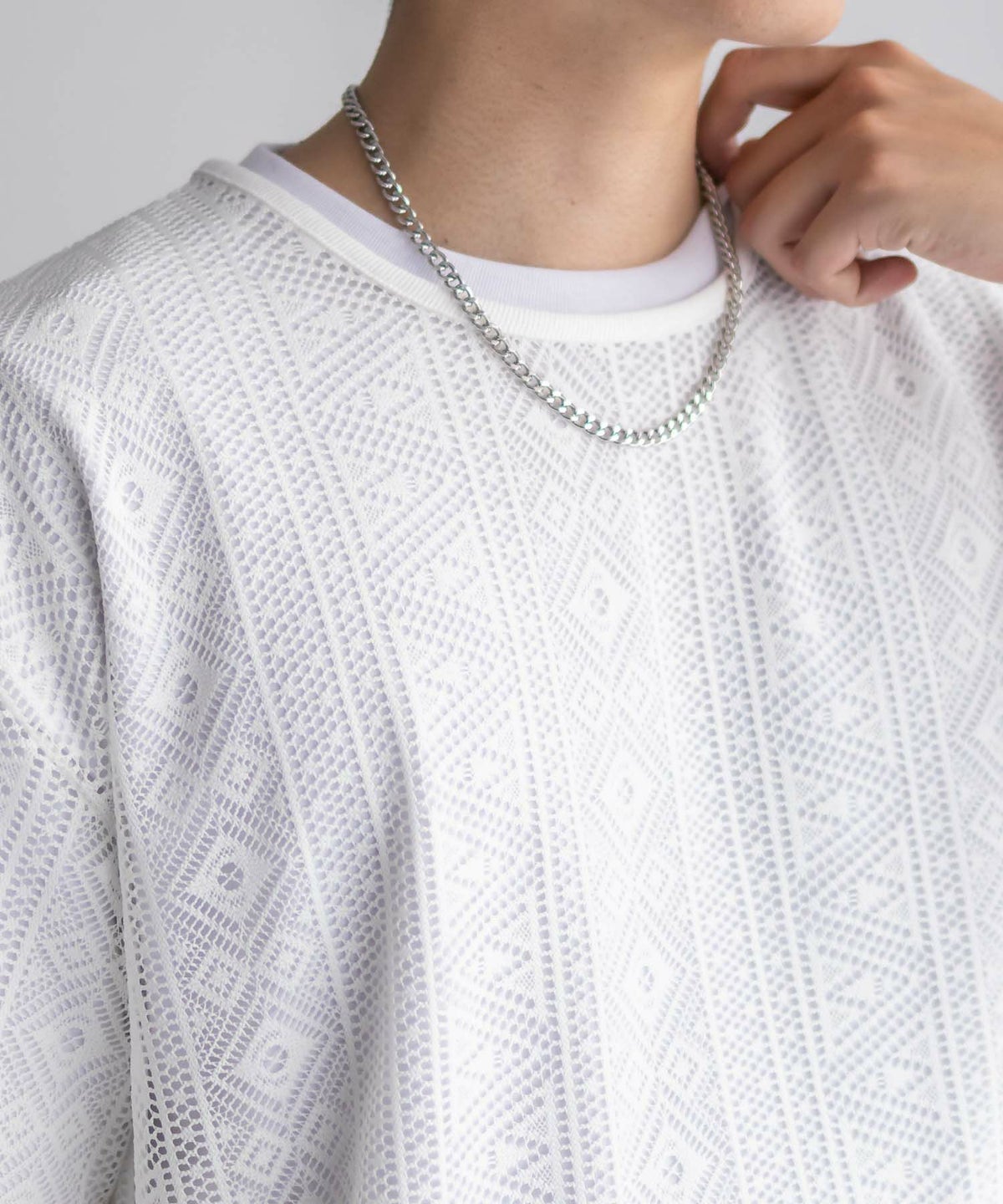 NOBLE PRODUCT レースアンサンブルTシャツ アクセサリー付き メンズ ネコポス 対応商品