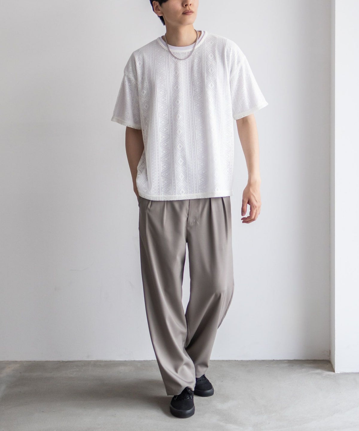 NOBLE PRODUCT レースアンサンブルTシャツ アクセサリー付き メンズ ネコポス 対応商品