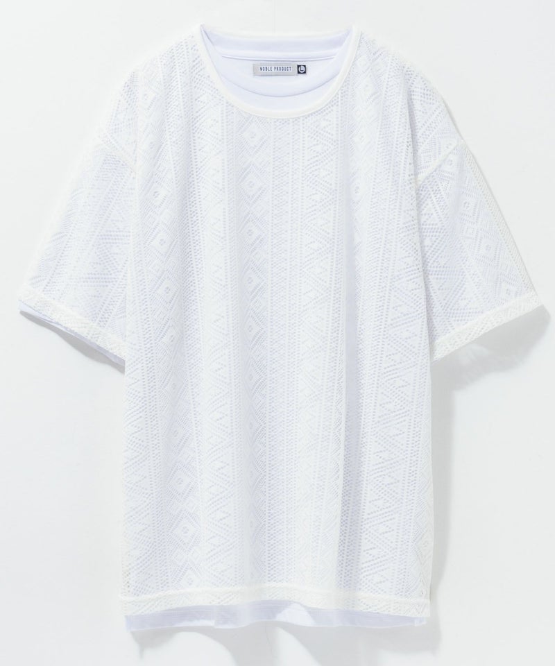 NOBLE PRODUCT レースアンサンブルTシャツ アクセサリー付き メンズ メール便 対応商品商品画像-15