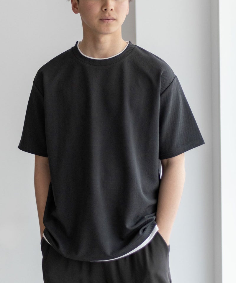 NAVY SARARI 接触冷感フェイクレイヤードTシャツ メンズ メール便 対応商品商品画像-2