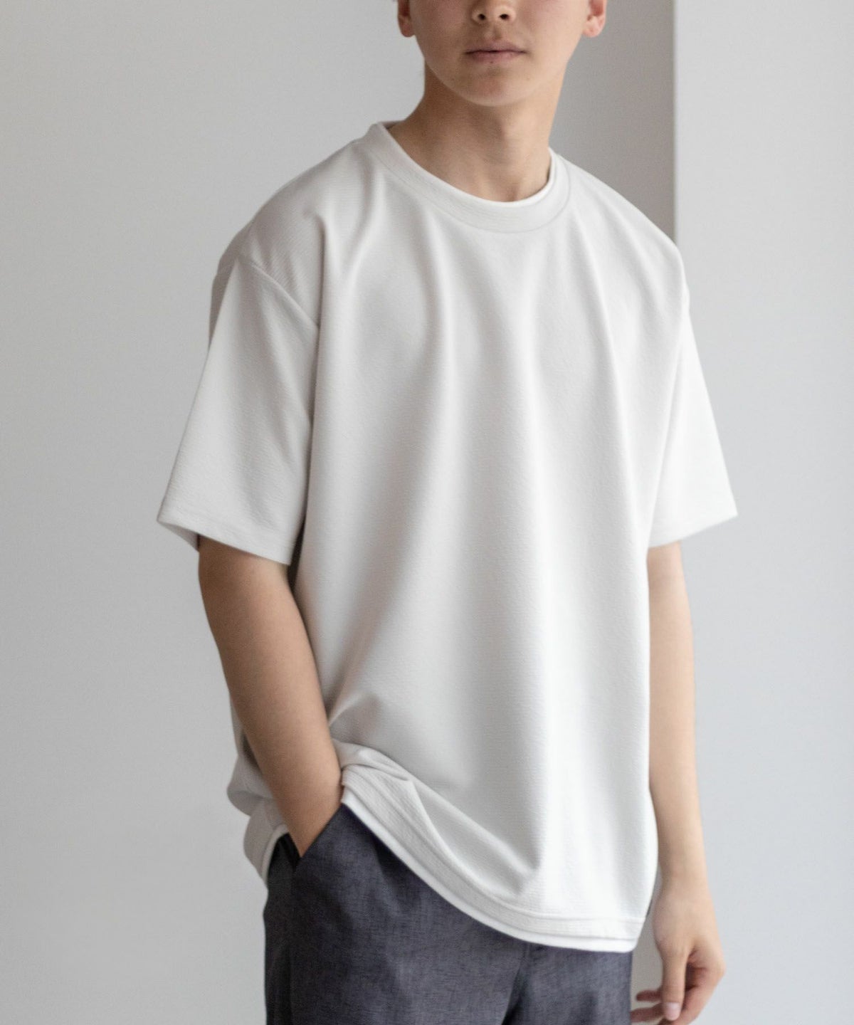 NAVY SARARI 接触冷感フェイクレイヤードTシャツ メンズ ネコポス 対応商品