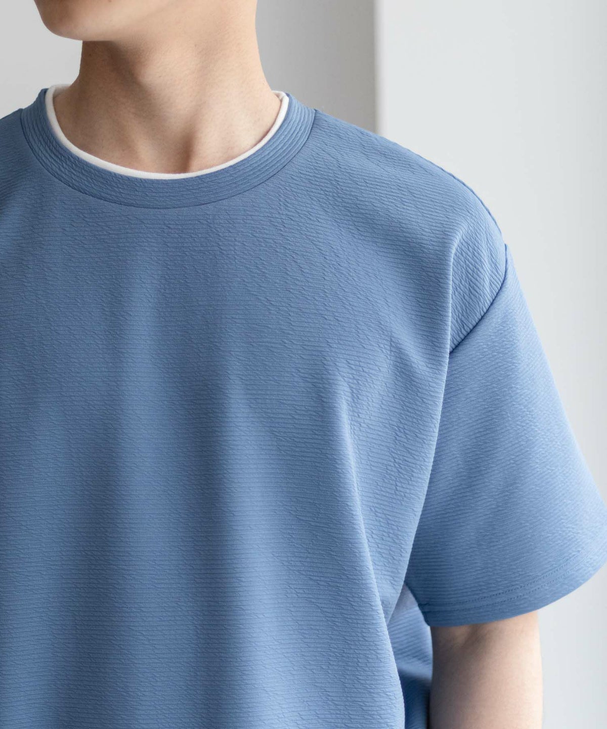 NAVY SARARI 接触冷感フェイクレイヤードTシャツ メンズ ネコポス 対応商品