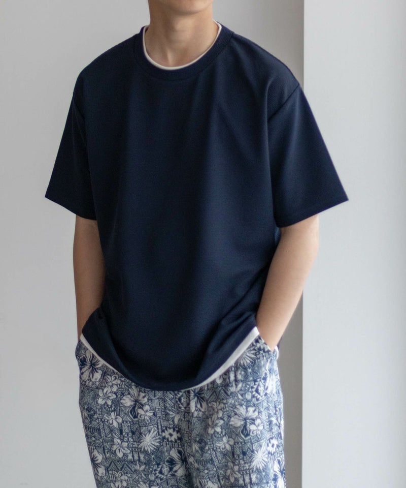 NAVY SARARI 接触冷感フェイクレイヤードTシャツ メンズ メール便 対応商品商品画像-15