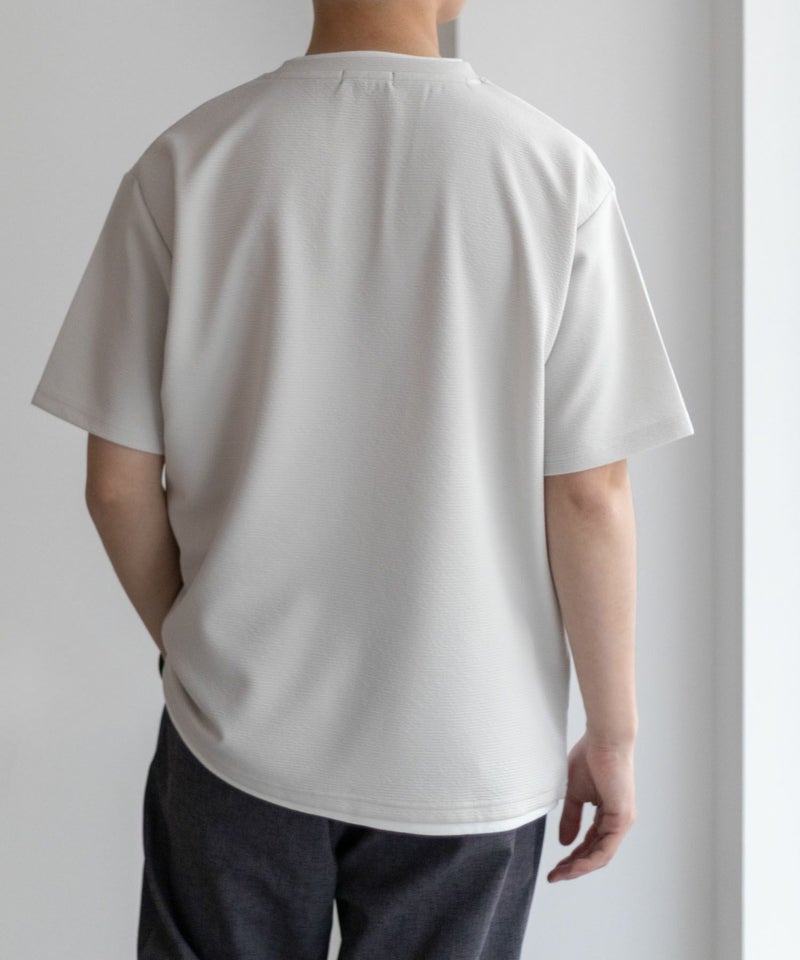 NAVY SARARI 接触冷感フェイクレイヤードTシャツ メンズ メール便 対応商品商品画像-19