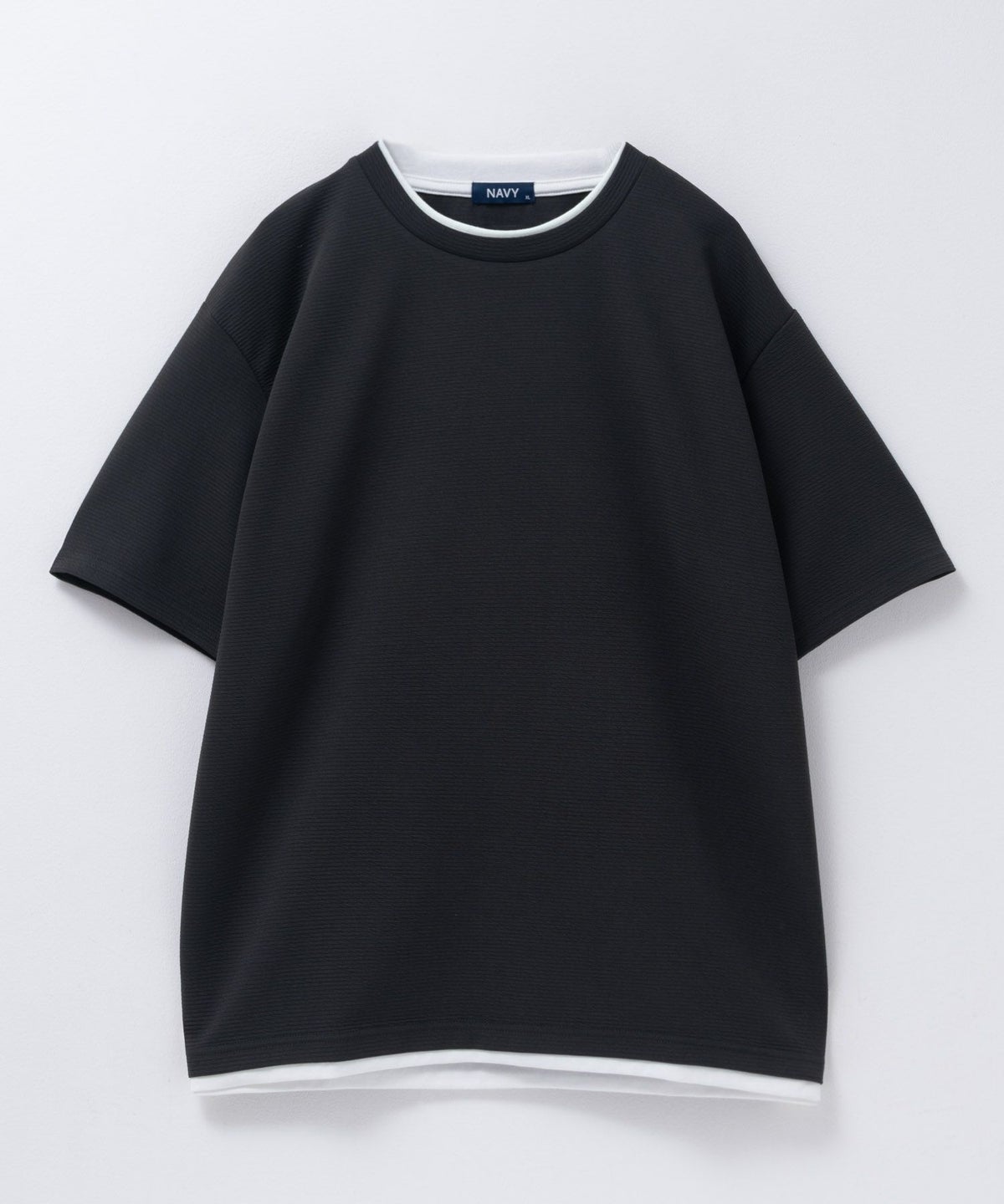 NAVY SARARI 接触冷感フェイクレイヤードTシャツ メンズ ネコポス 対応商品