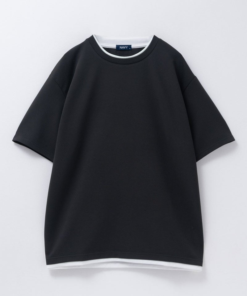 NAVY SARARI 接触冷感フェイクレイヤードTシャツ メンズ メール便 対応商品商品画像-25