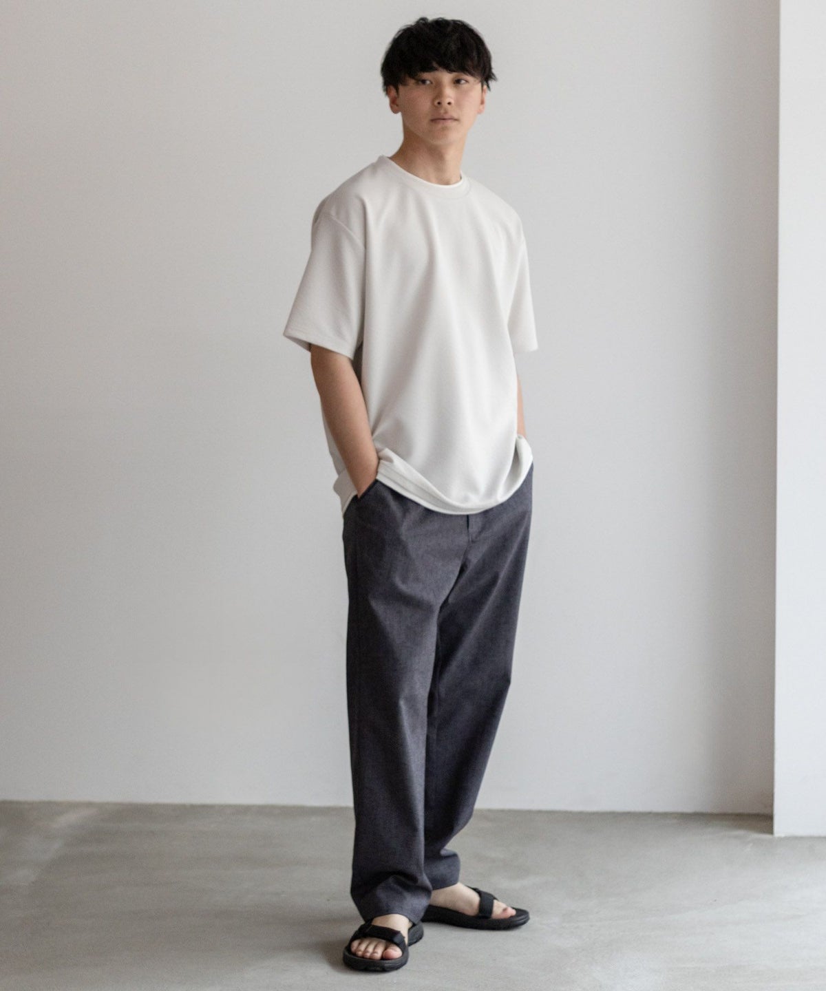 NAVY SARARI 接触冷感フェイクレイヤードTシャツ メンズ ネコポス 対応商品