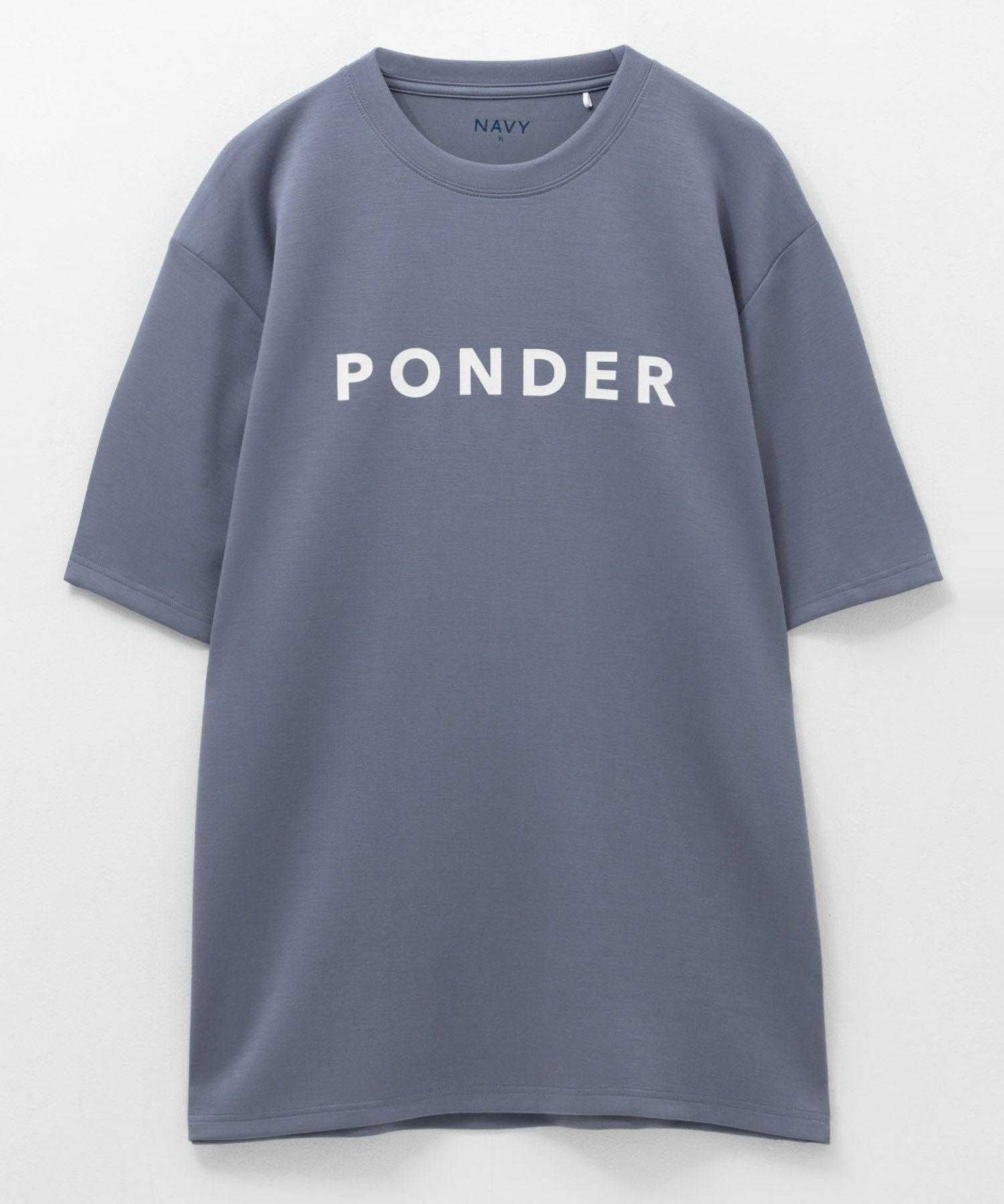 NAVY SARARI ポンチ素材 冷感プリントTシャツ メンズ