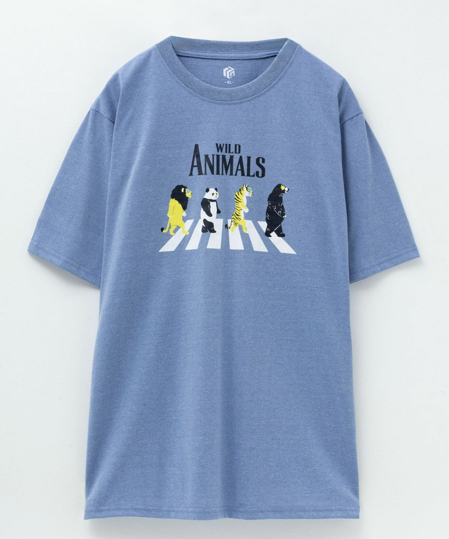 T-GRAPHICS アニマルプリント半袖Tシャツ メンズ