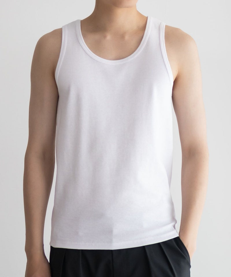 NAVY  テレコタンクトップ メンズ メール便 対応商品商品画像-1