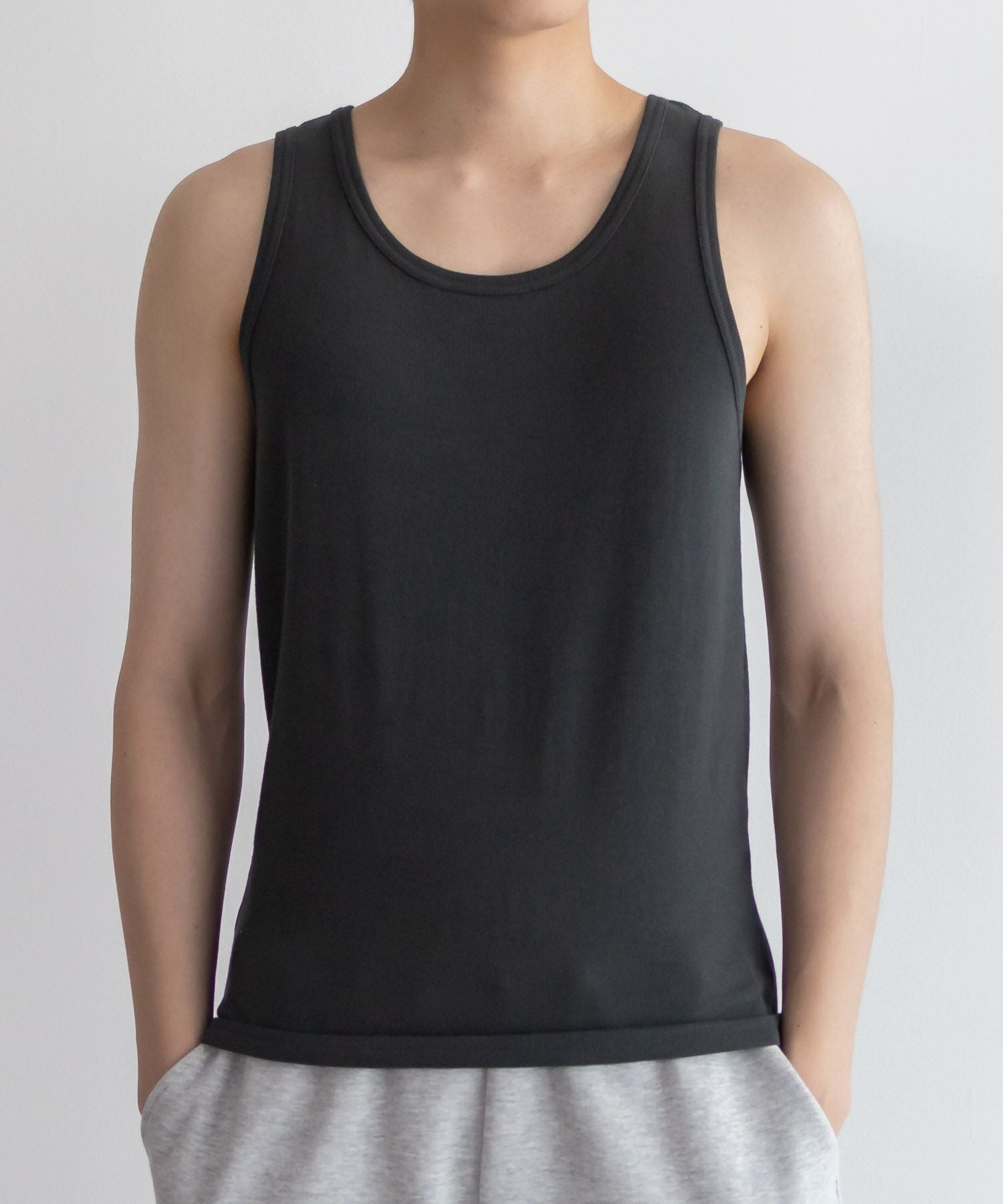 NAVY テレコタンクトップ メンズ