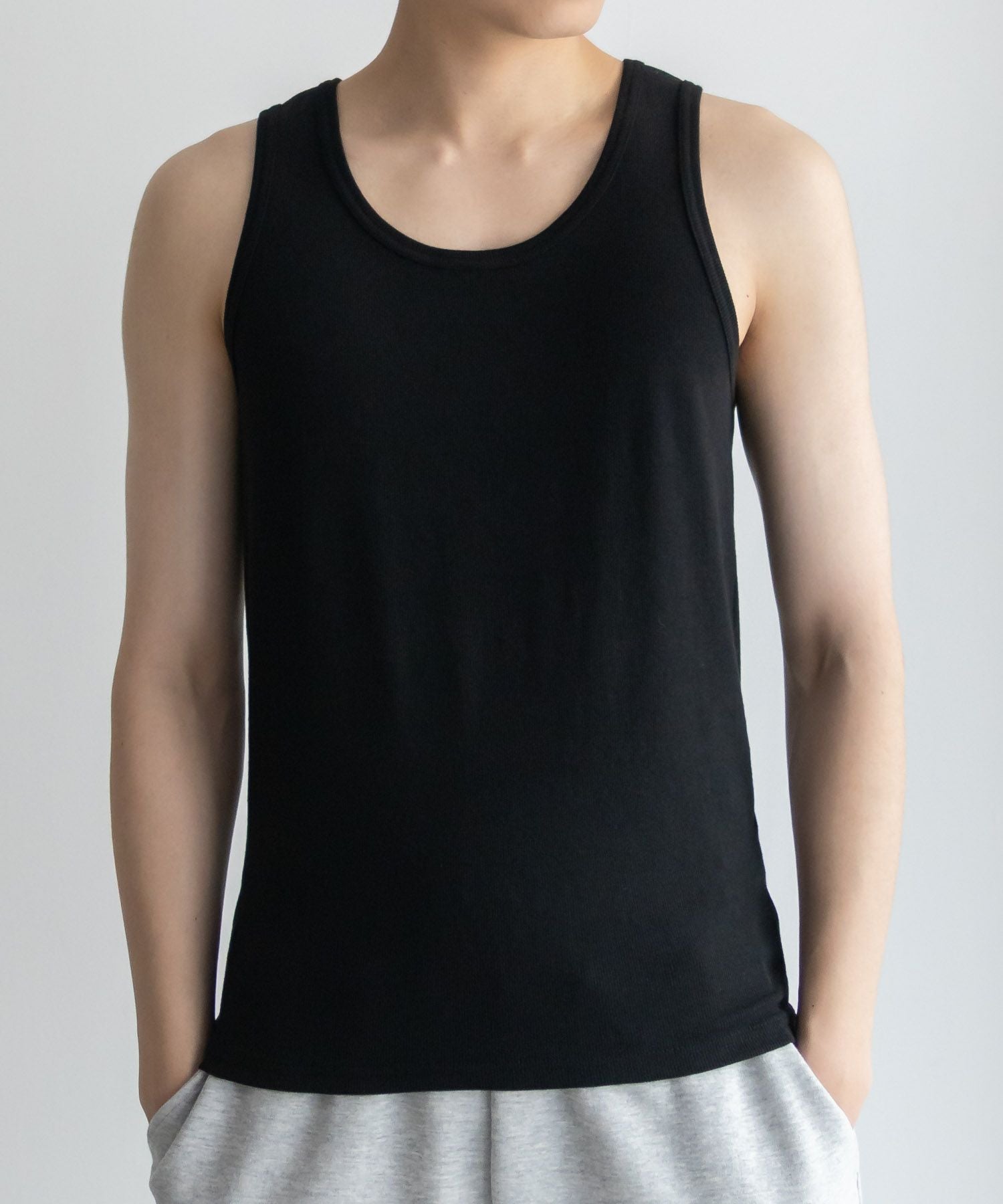 NAVY テレコタンクトップ メンズ