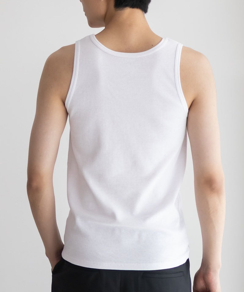 NAVY  テレコタンクトップ メンズ メール便 対応商品商品画像-9