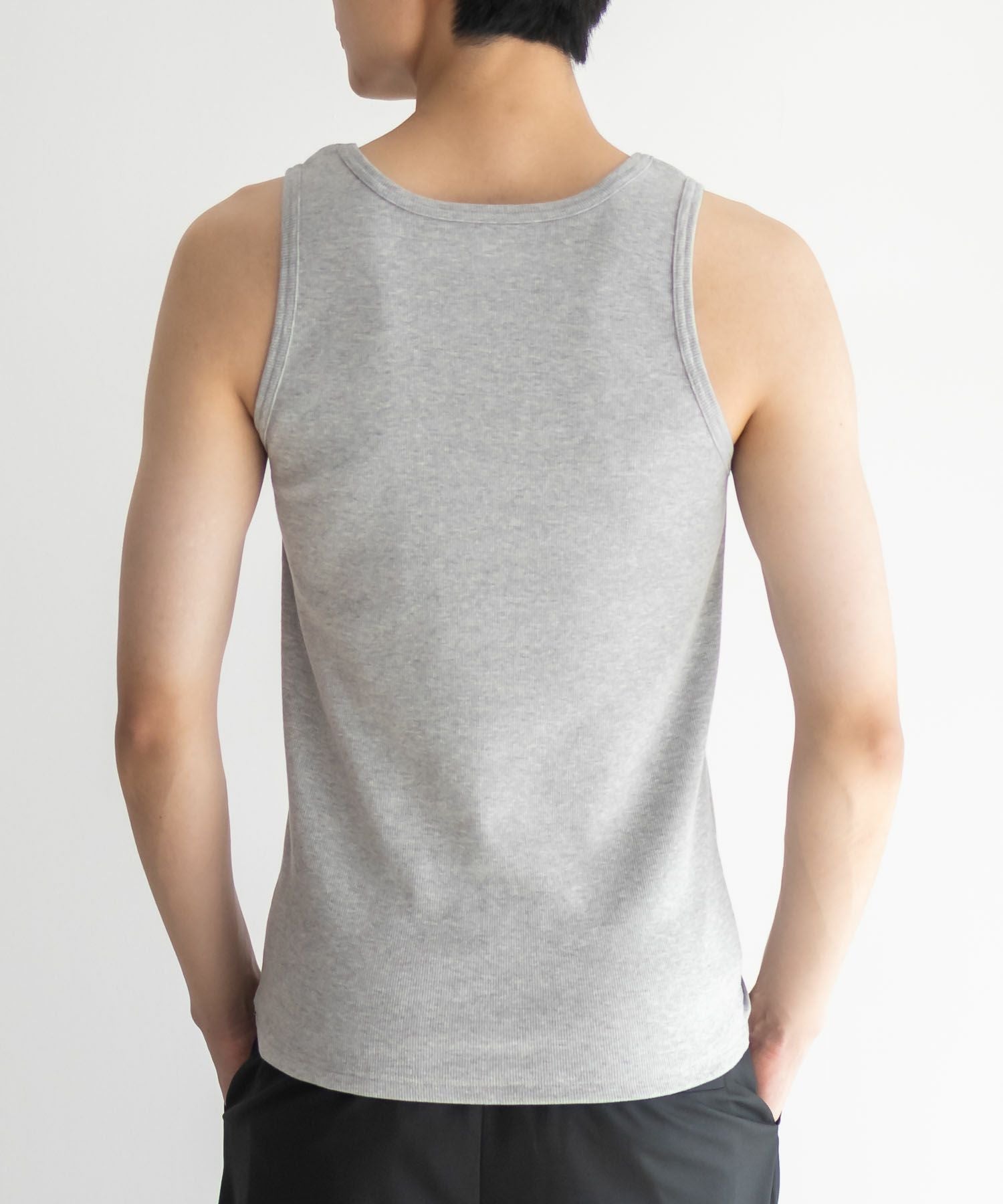 NAVY テレコタンクトップ メンズ