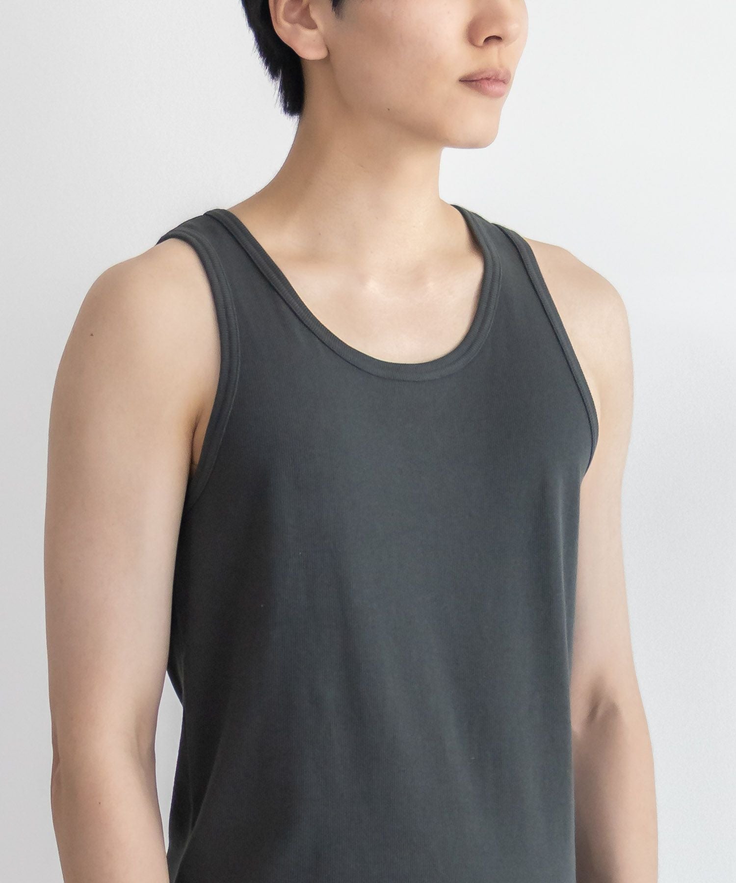 NAVY テレコタンクトップ メンズ