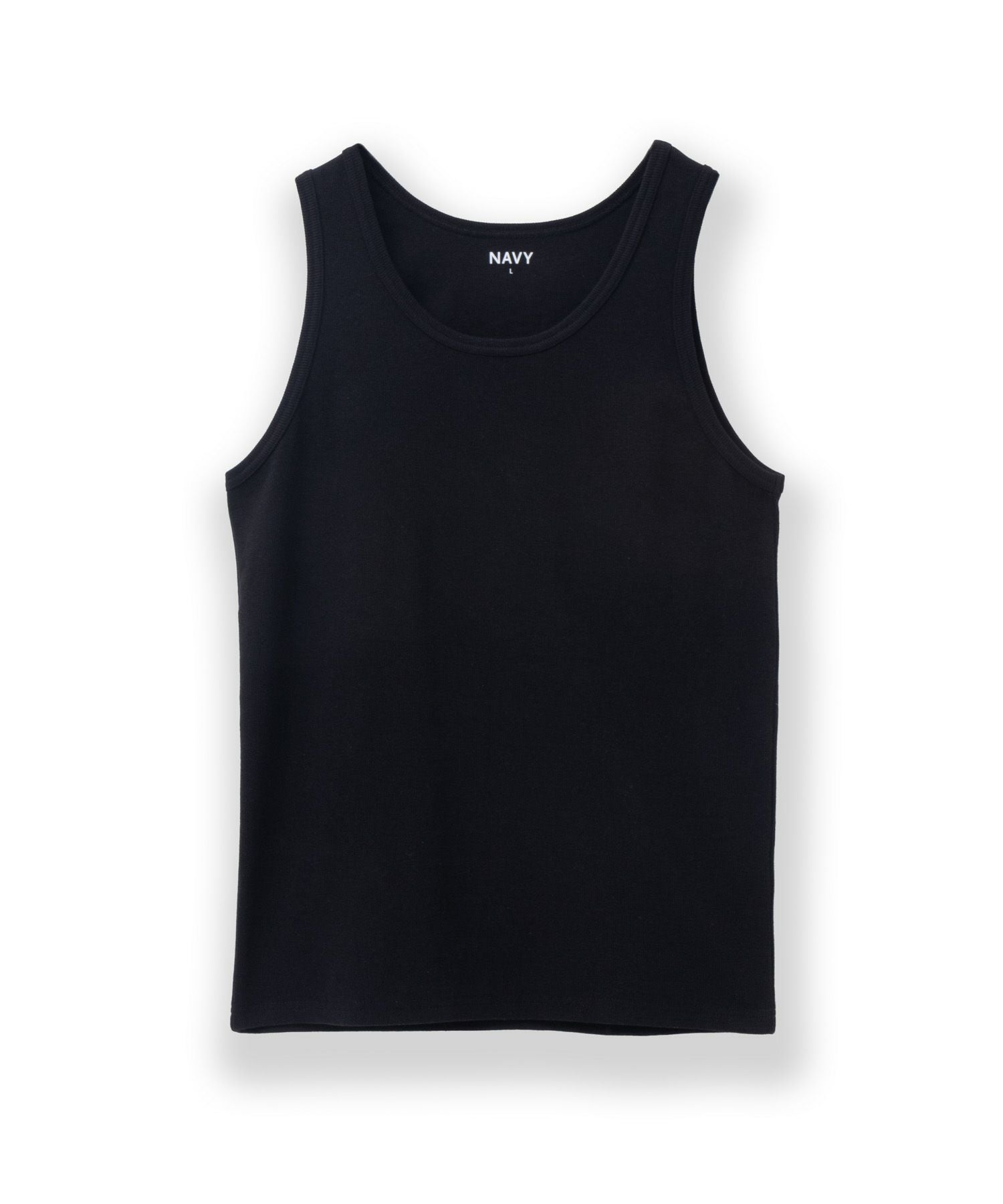 Mサイズ 新品 黒色 タンクトップ NAVY テレコタンクトップ メンズ