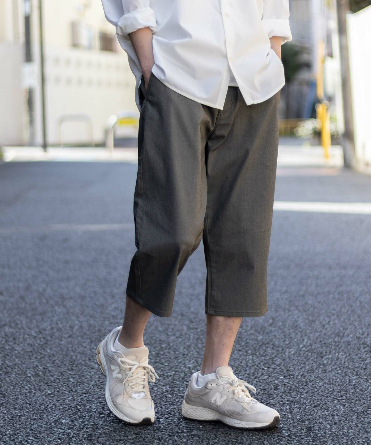 NAVY SARARI 裏メッシュドビークロップドパンツ メンズ