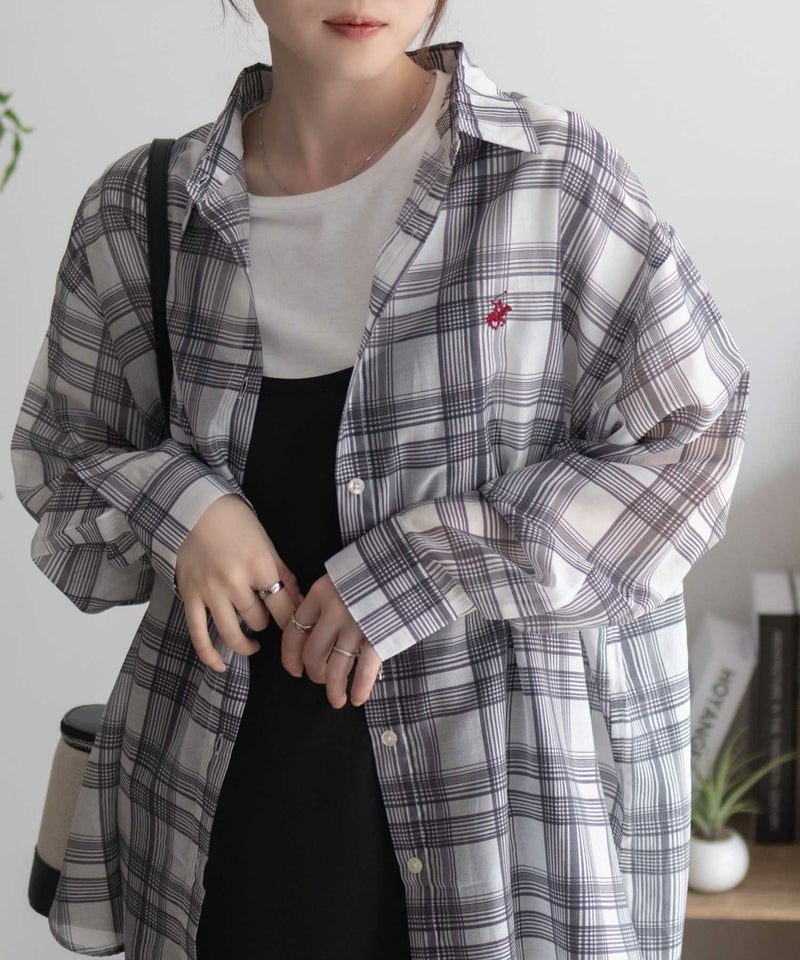 BEVERLY HILLS POLO CLUB  シアー長袖シャツ レディース商品画像-1