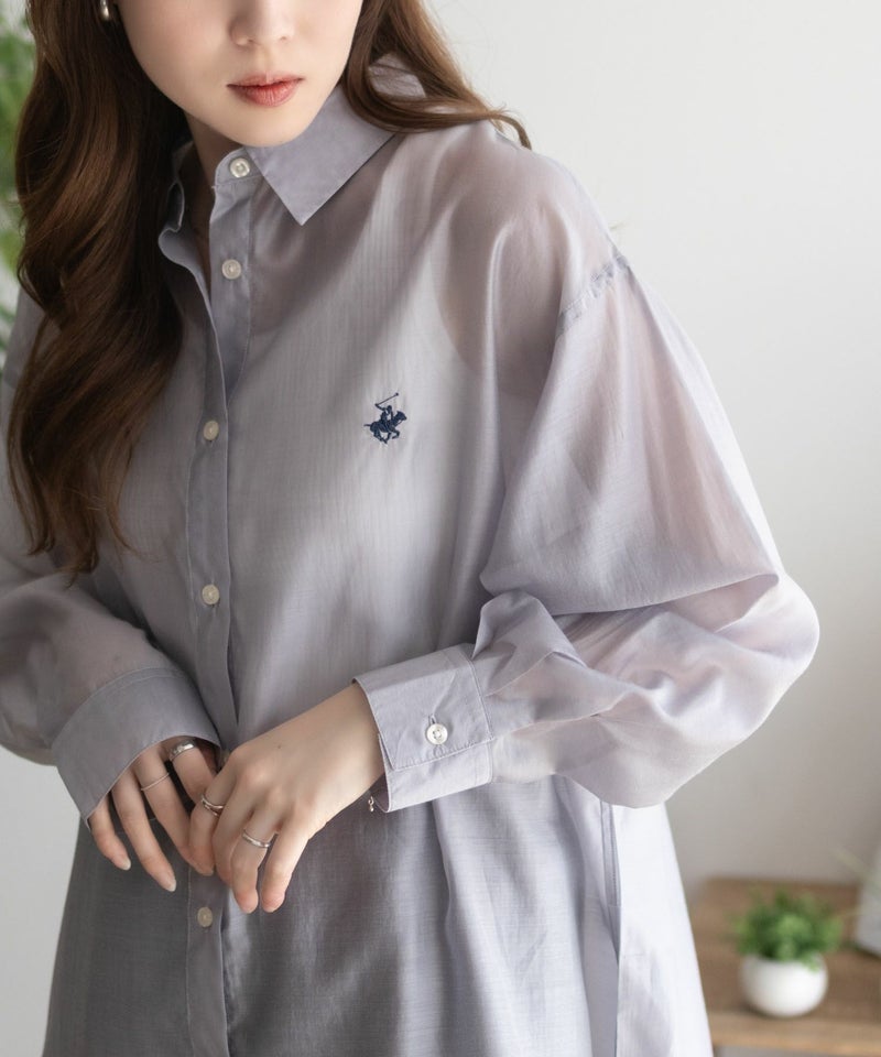 BEVERLY HILLS POLO CLUB  シアー長袖シャツ レディース商品画像-3