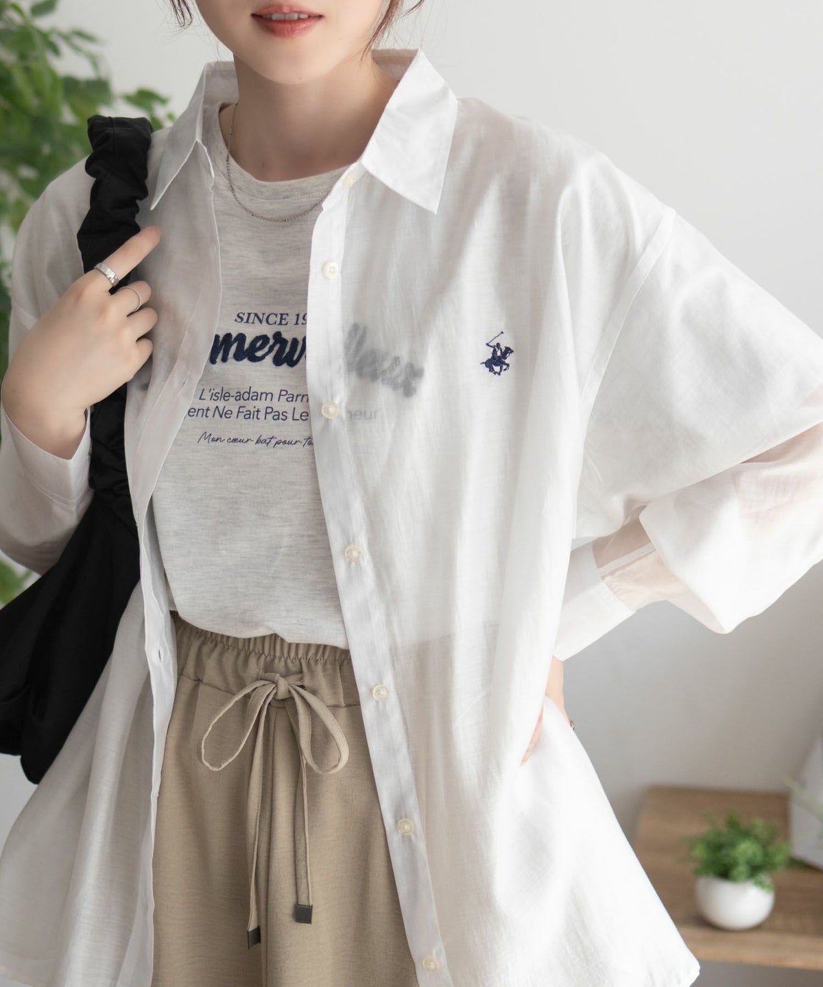 BEVERLY HILLS POLO CLUB シアー長袖シャツ レディース