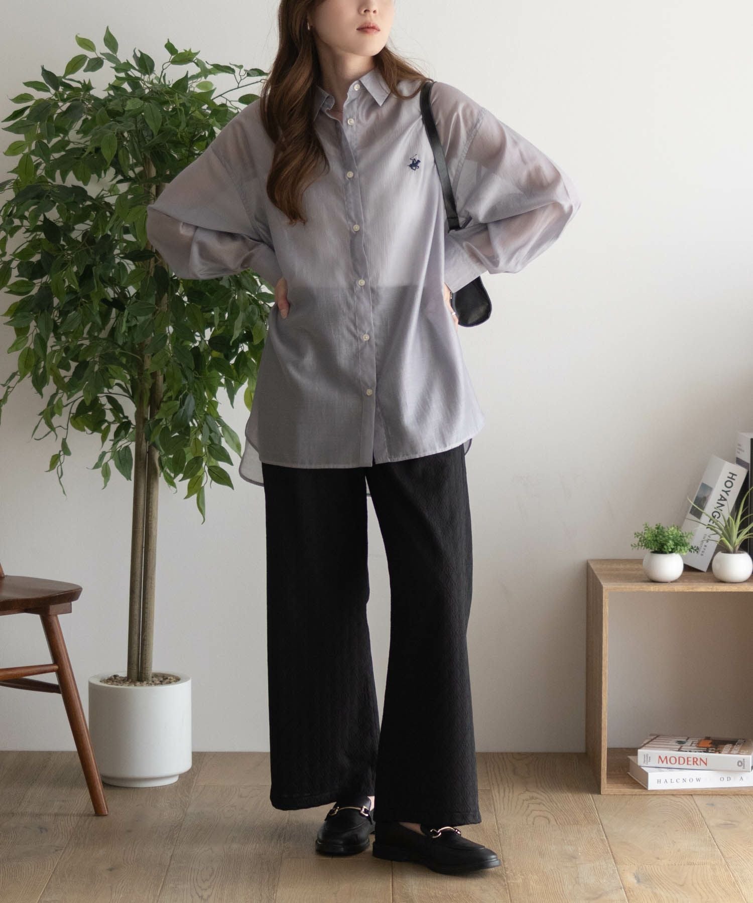 BEVERLY HILLS POLO CLUB シアー長袖シャツ レディース