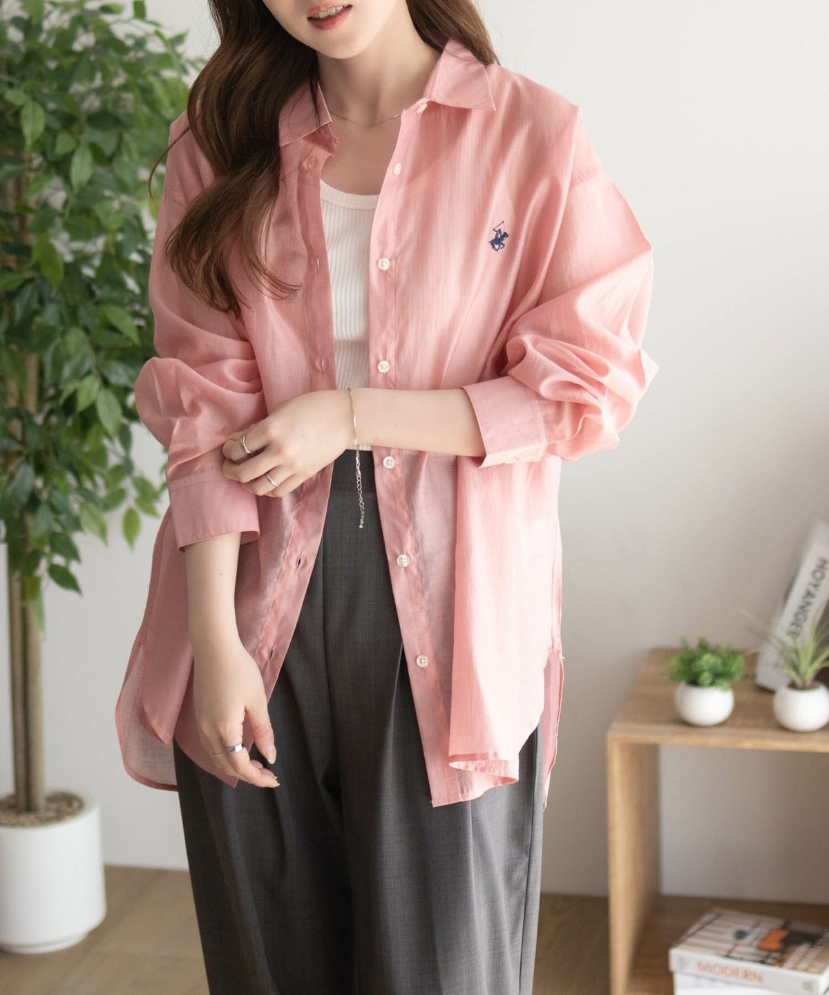 BEVERLY HILLS POLO CLUB シアー長袖シャツ レディース