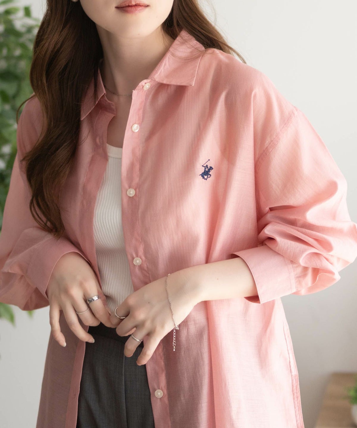 BEVERLY HILLS POLO CLUB シアー長袖シャツ レディース