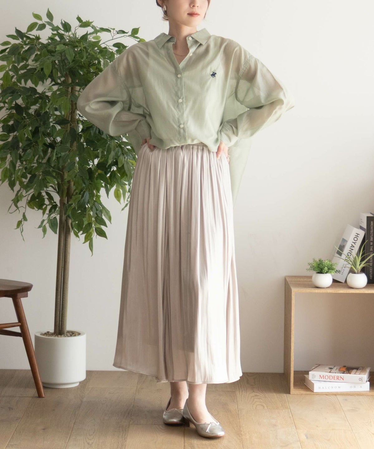 BEVERLY HILLS POLO CLUB シアー長袖シャツ レディース