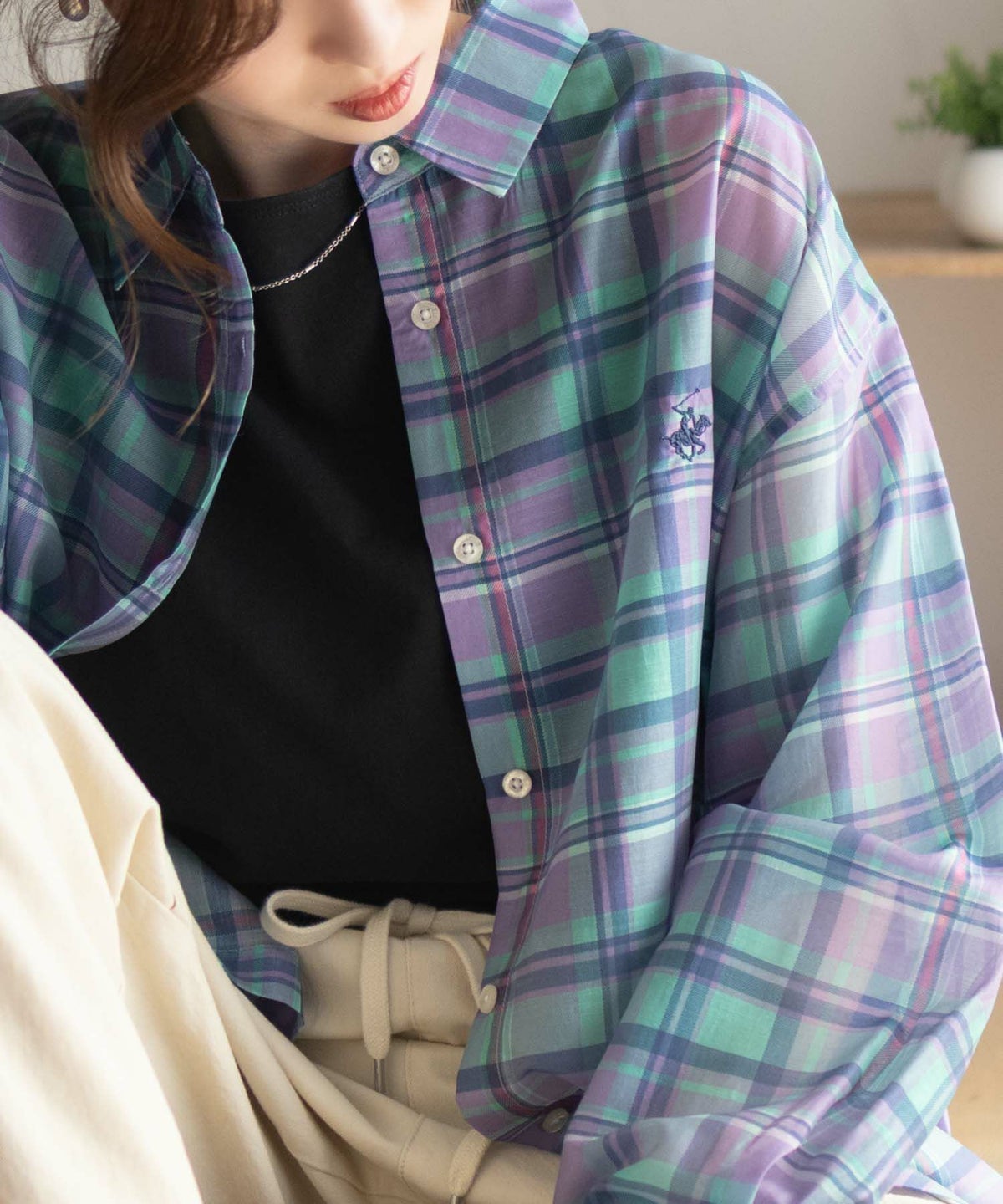 BEVERLY HILLS POLO CLUB シアー長袖シャツ レディース