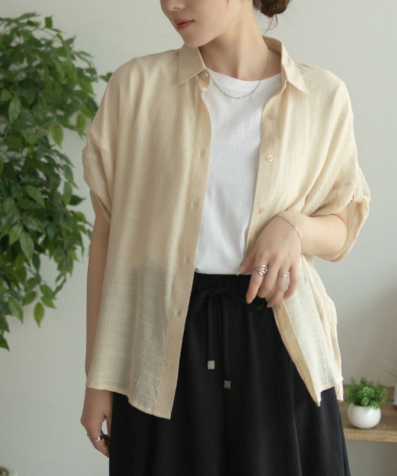 nAvy 袖リボン前開きシャツ レディース商品画像-4