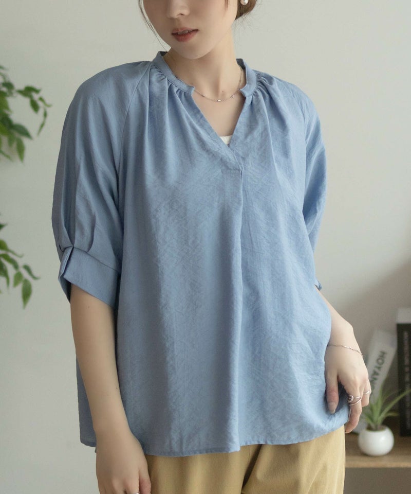 nAvy  5分袖スキッパーブラウス レディース商品画像-4