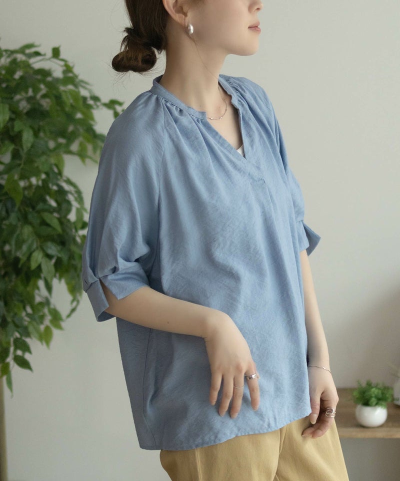 nAvy  5分袖スキッパーブラウス レディース商品画像-8