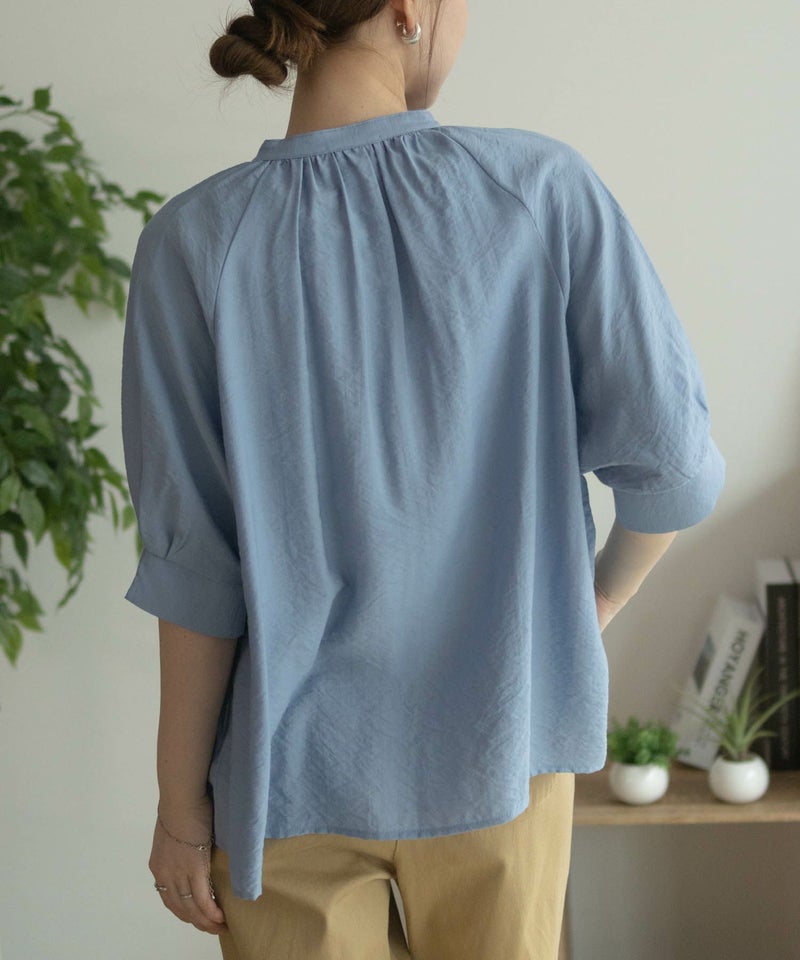 nAvy 5分袖スキッパーブラウス レディース商品画像-9