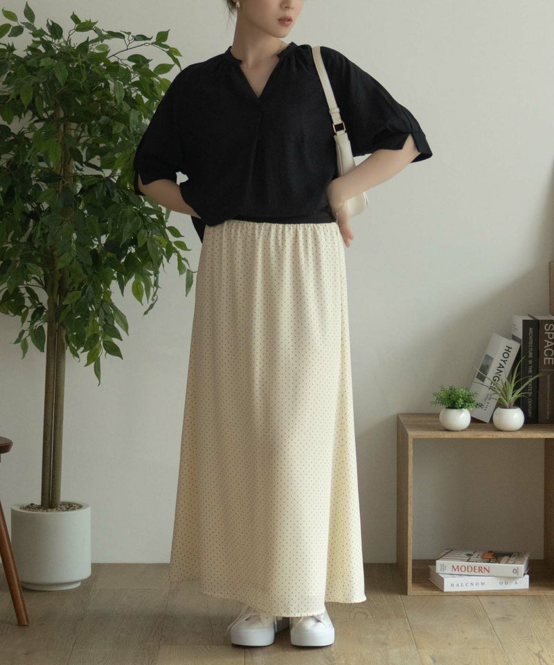 nAvy 5分袖スキッパーブラウス レディース商品画像-15