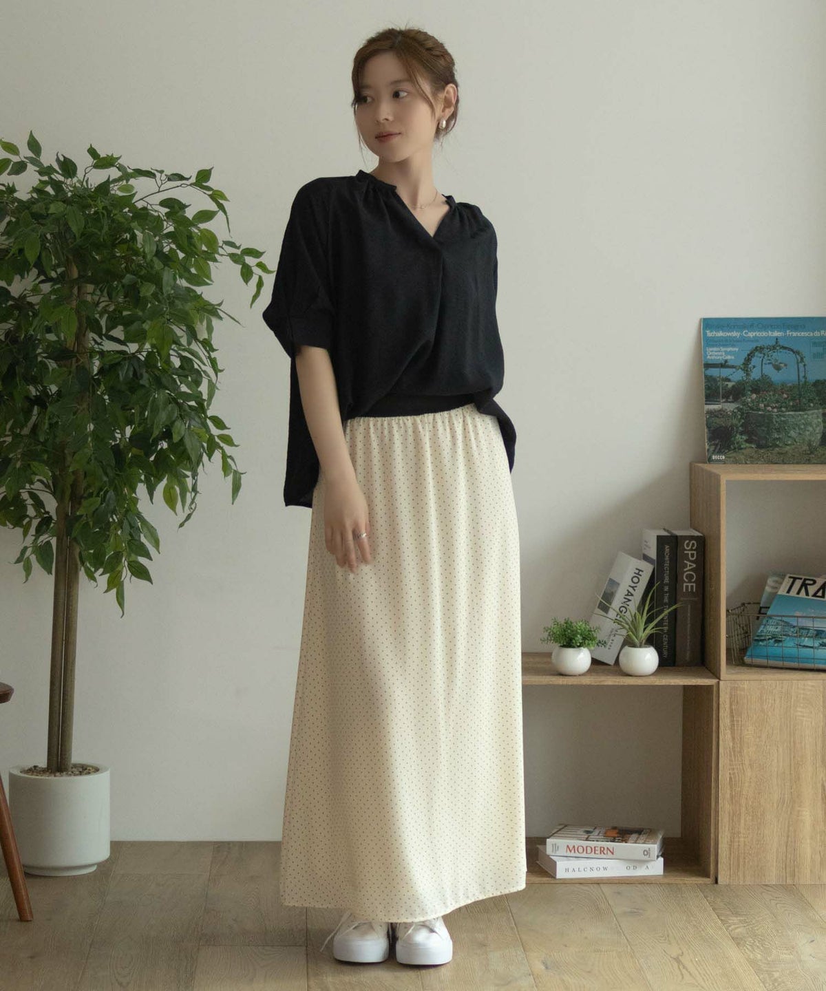 nAvy 5分袖スキッパーブラウス レディース