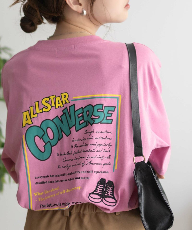 CONVERSE  バックBOXプリントTシャツ レディース メール便 対応商品商品画像-2