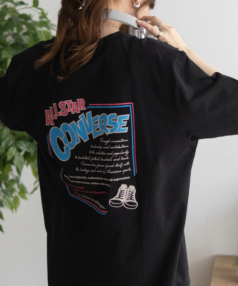 CONVERSE バックBOXプリントTシャツ レディース メール便 対応商品商品画像-7