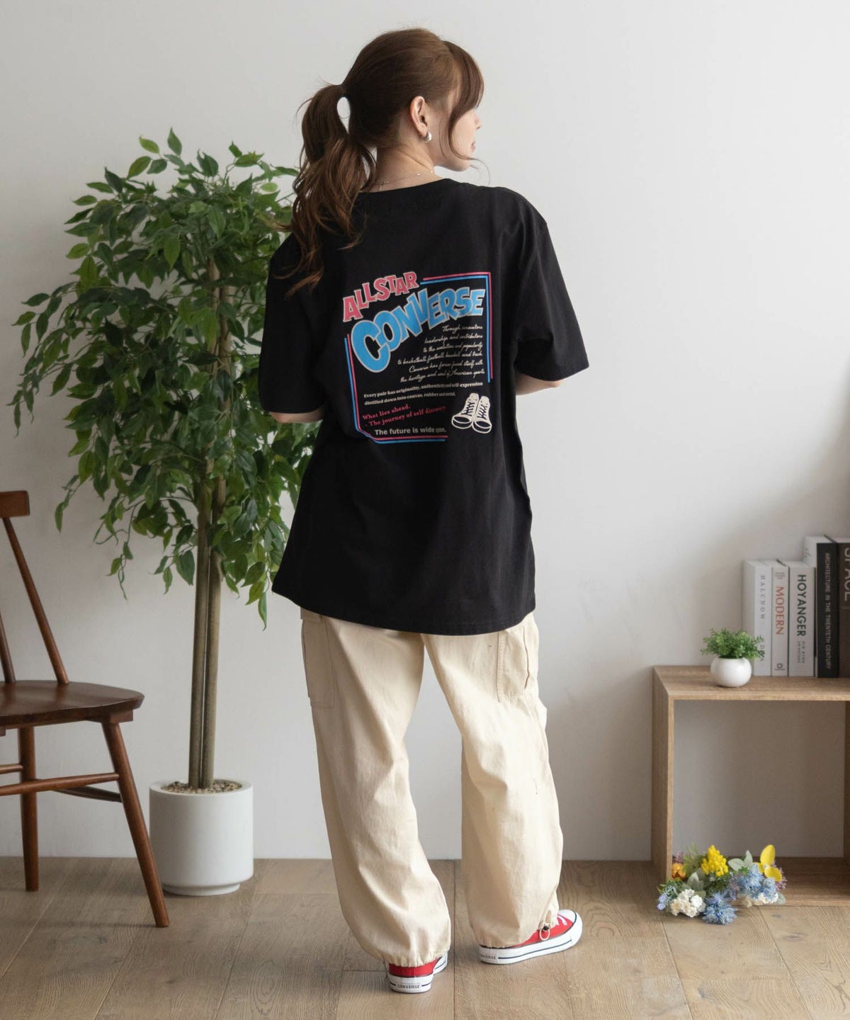 CONVERSE バックBOXプリントTシャツ レディース ネコポス 対応商品