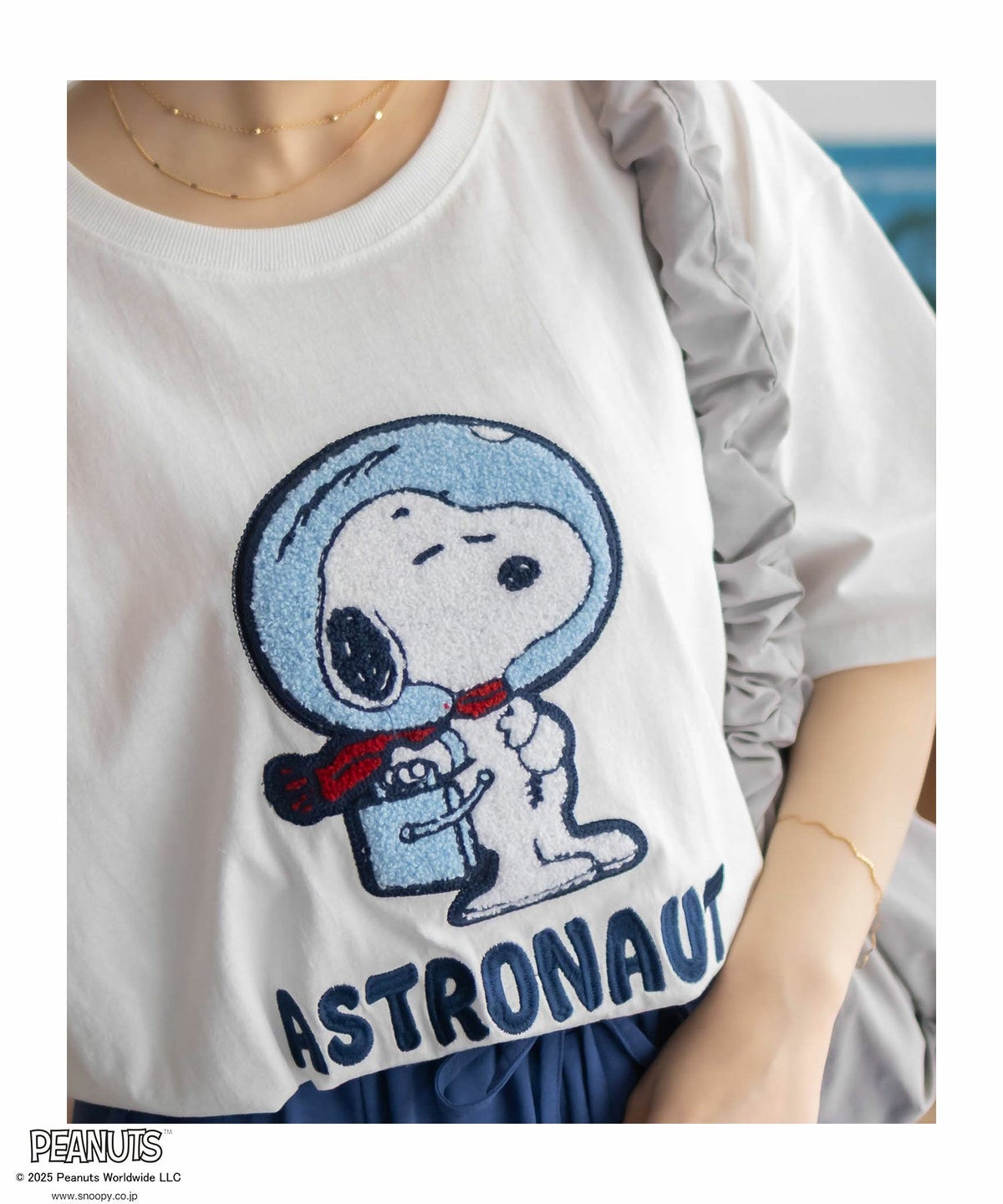 PEANUTS SNOOPY サガラ刺繍Tシャツ レディース ネコポス 対応商品