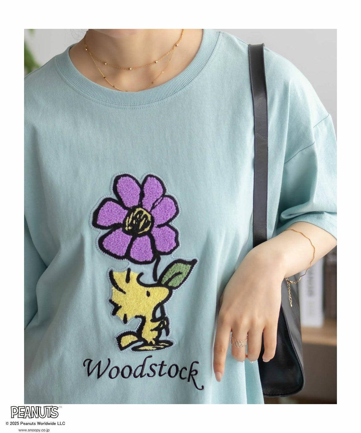 PEANUTS SNOOPY サガラ刺繍Tシャツ レディース ネコポス 対応商品