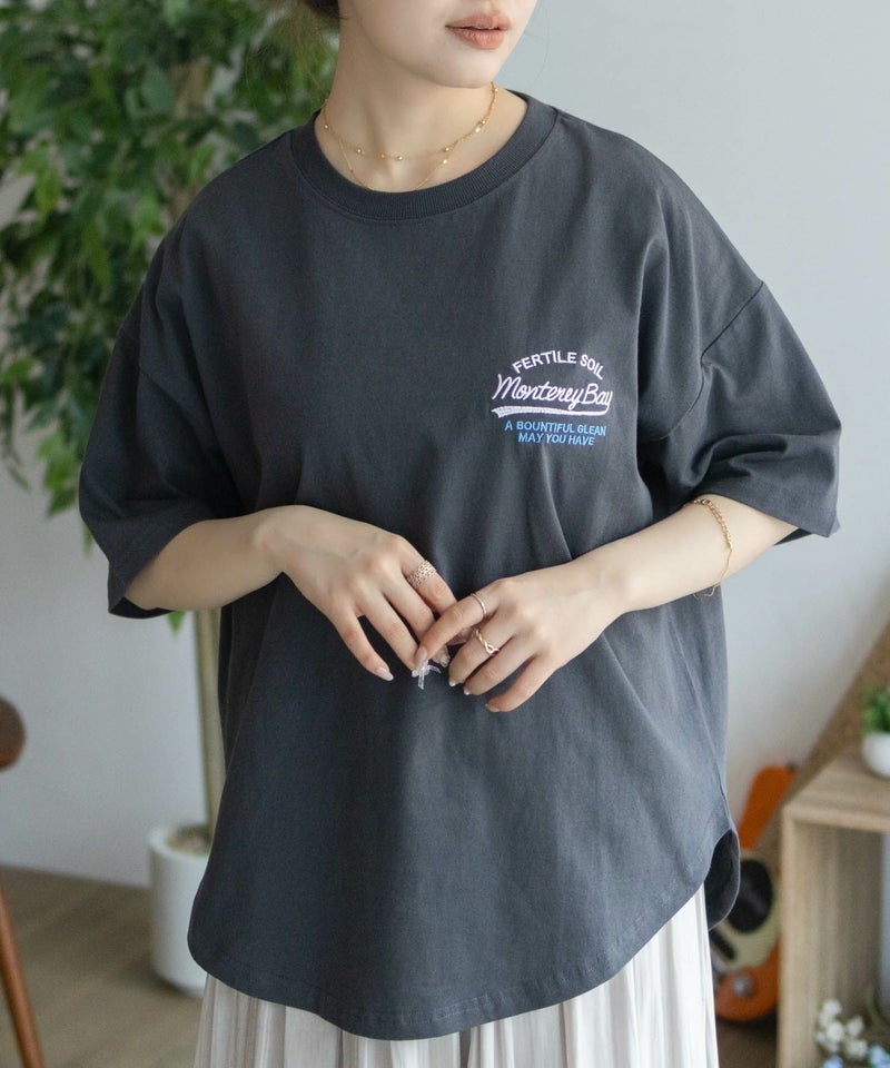 UNDERWRAPS ビッグ刺繍ラウンドTシャツ レディース メール便 対応商品商品画像-11