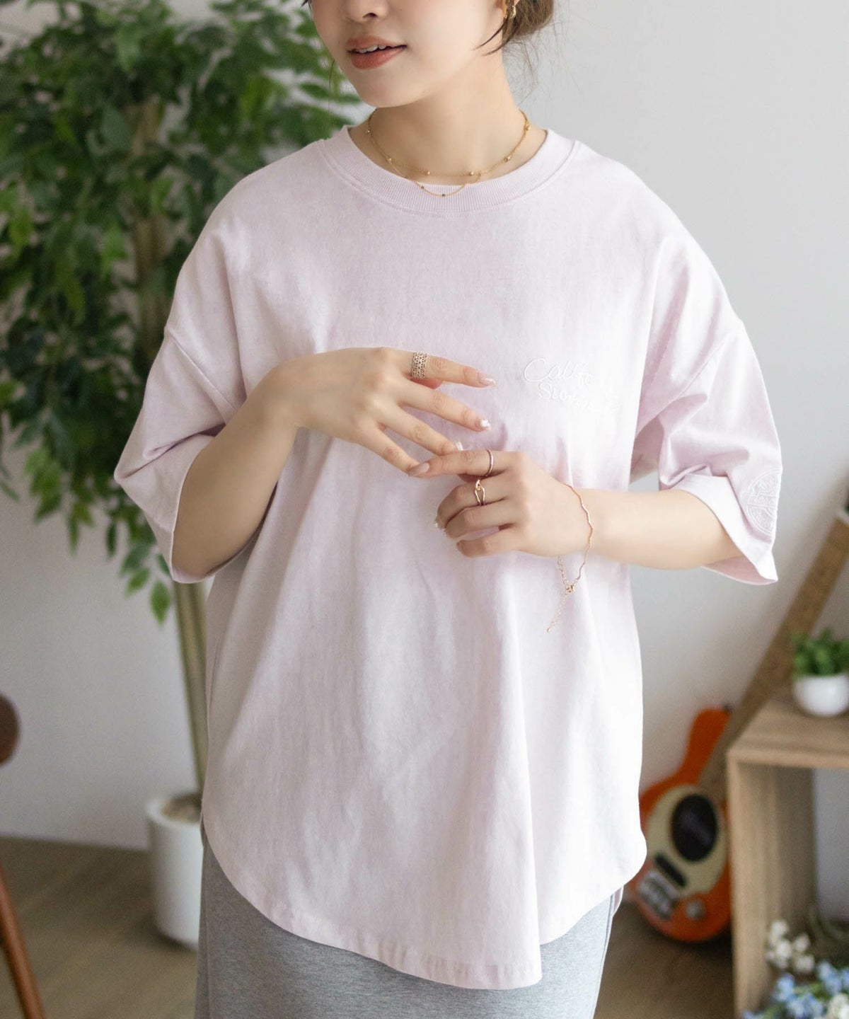 UNDERWRAPS ビッグ刺繍ラウンドTシャツ レディース ネコポス 対応商品