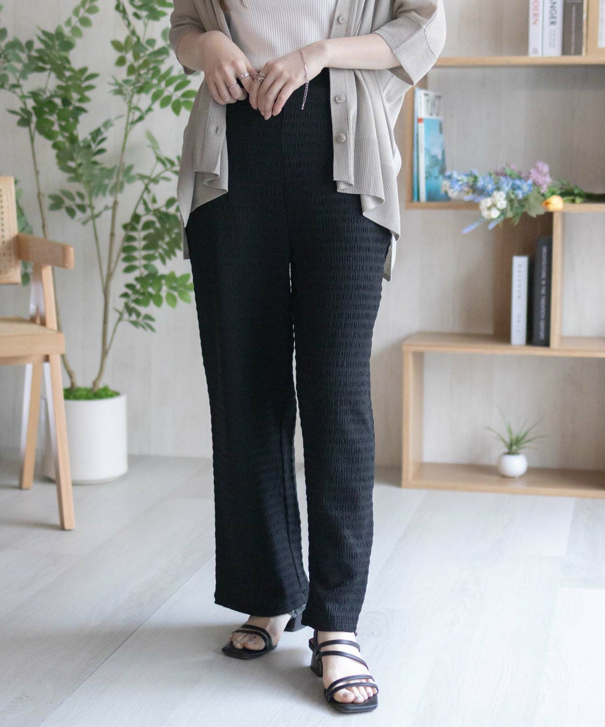 nAvy ふくれワイドパンツ レディース