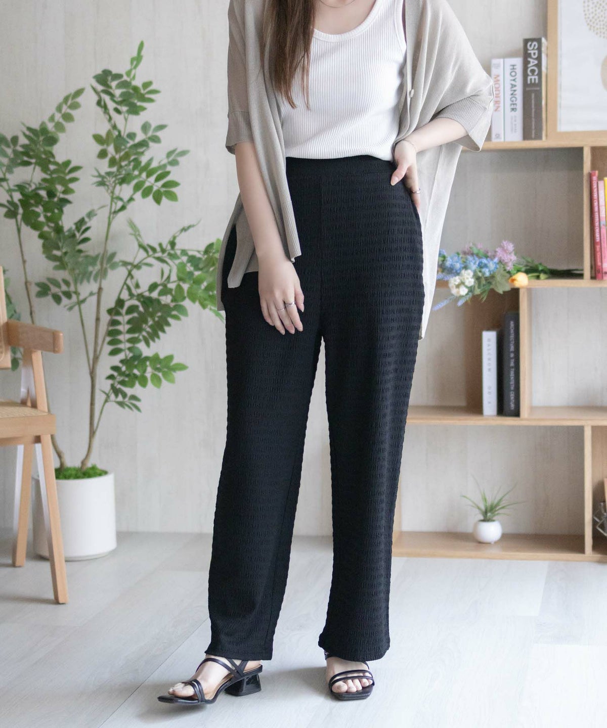 nAvy ふくれワイドパンツ レディース